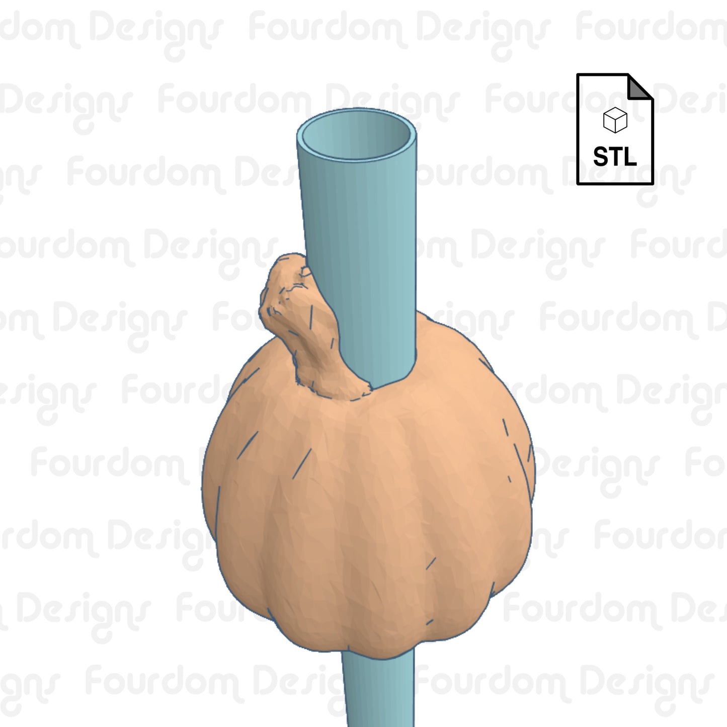Pumpkin Straw Topper Straw Buddy STL File for 3D Printing - Digital Download