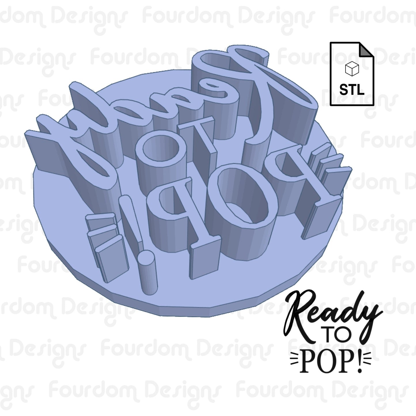 Ready To Pop Imprint Digital Download STL File for Cookie Cutter Fondant Cutter Clay Cutter 3D Model for 3D Printing