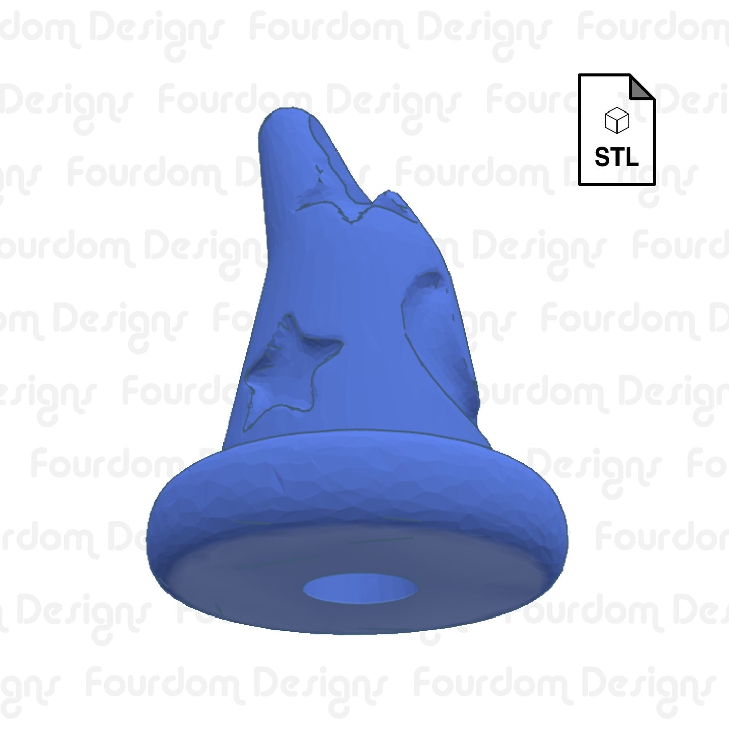 Sorcerer's Hat Straw Topper Straw Buddy STL File for 3D Printing - Digital Download