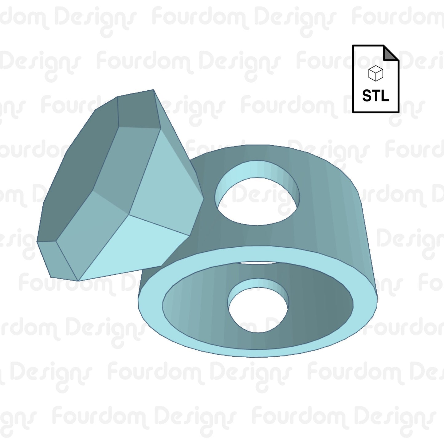 Diamond Ring Straw Topper Straw Buddy STL File for 3D Printing - Digital Download