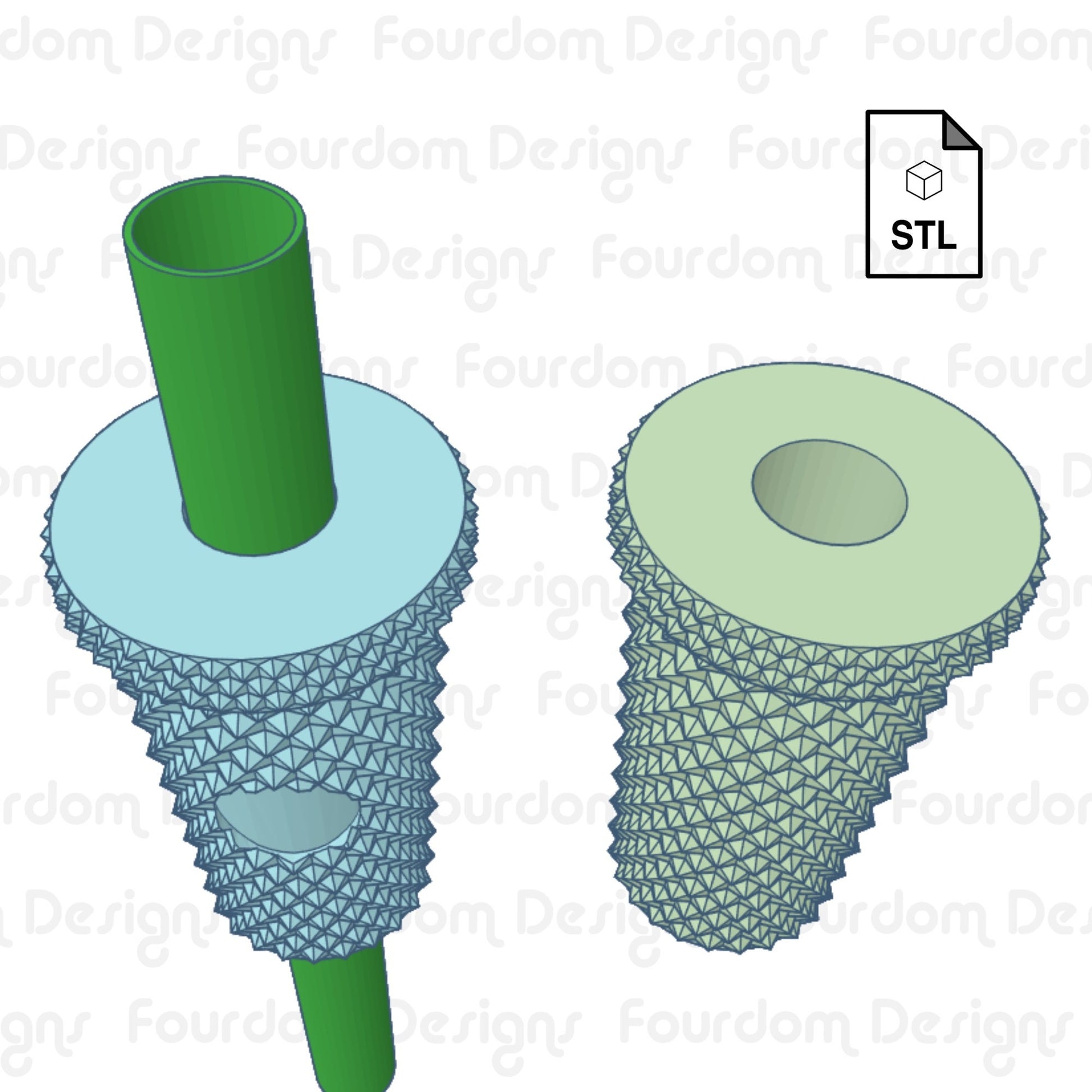 Mushroom Straw Topper STL File for 3D Printing 