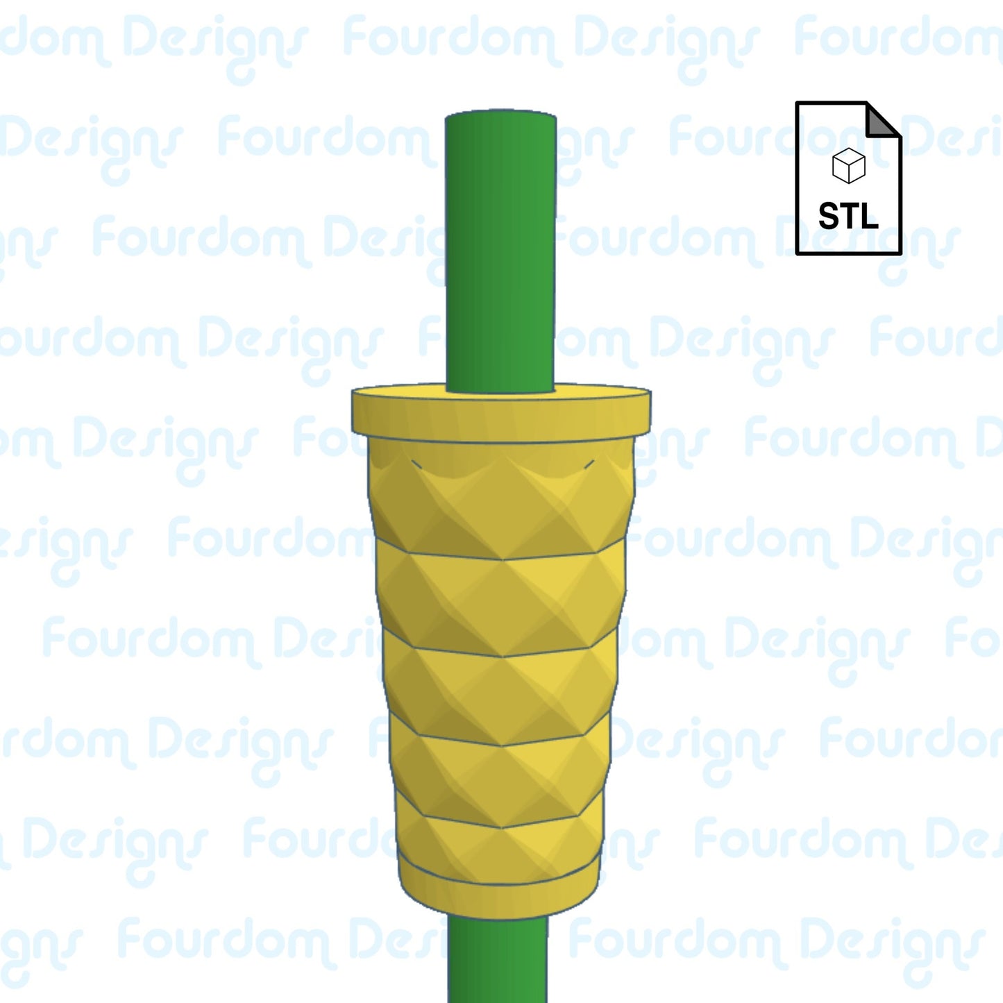 Pineapple Tumbler Straw Topper Straw Buddy STL File for 3D Printing - Digital Download