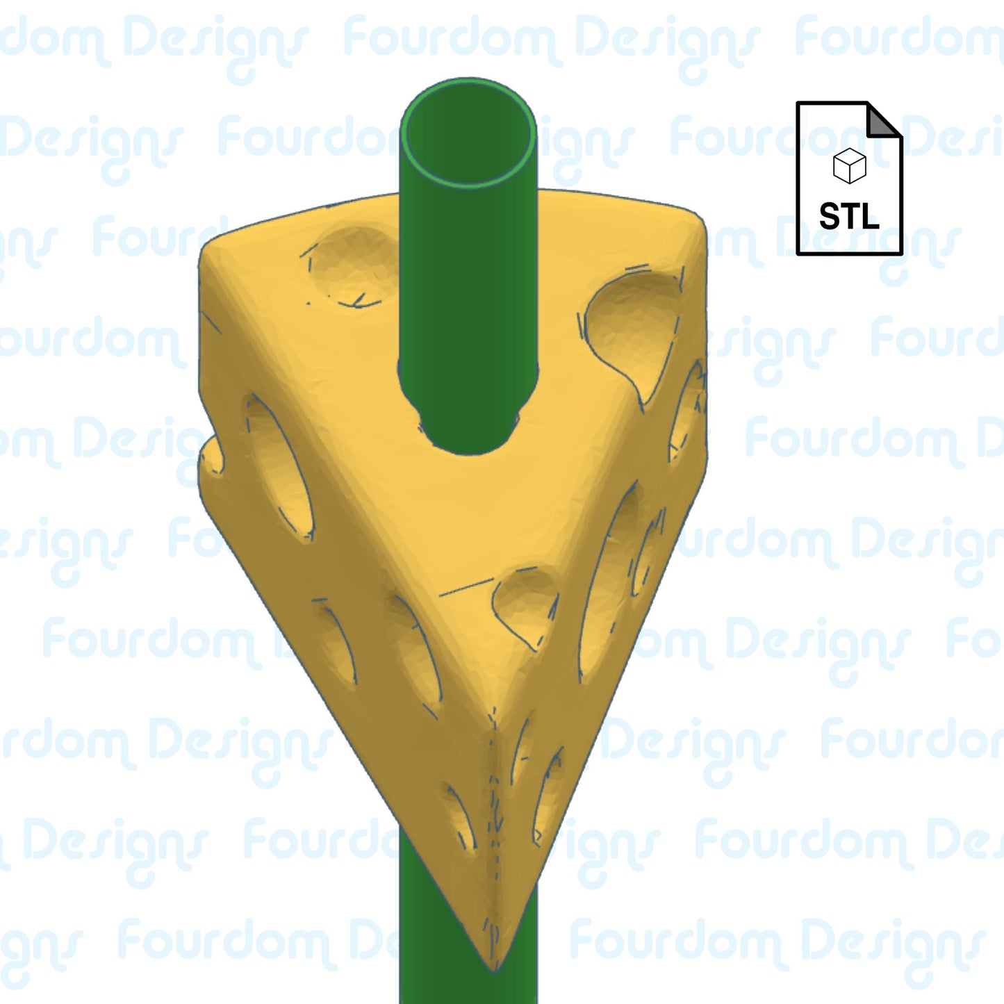 Cheese Straw Topper Straw Buddy STL File for 3D Printing - Digital Download