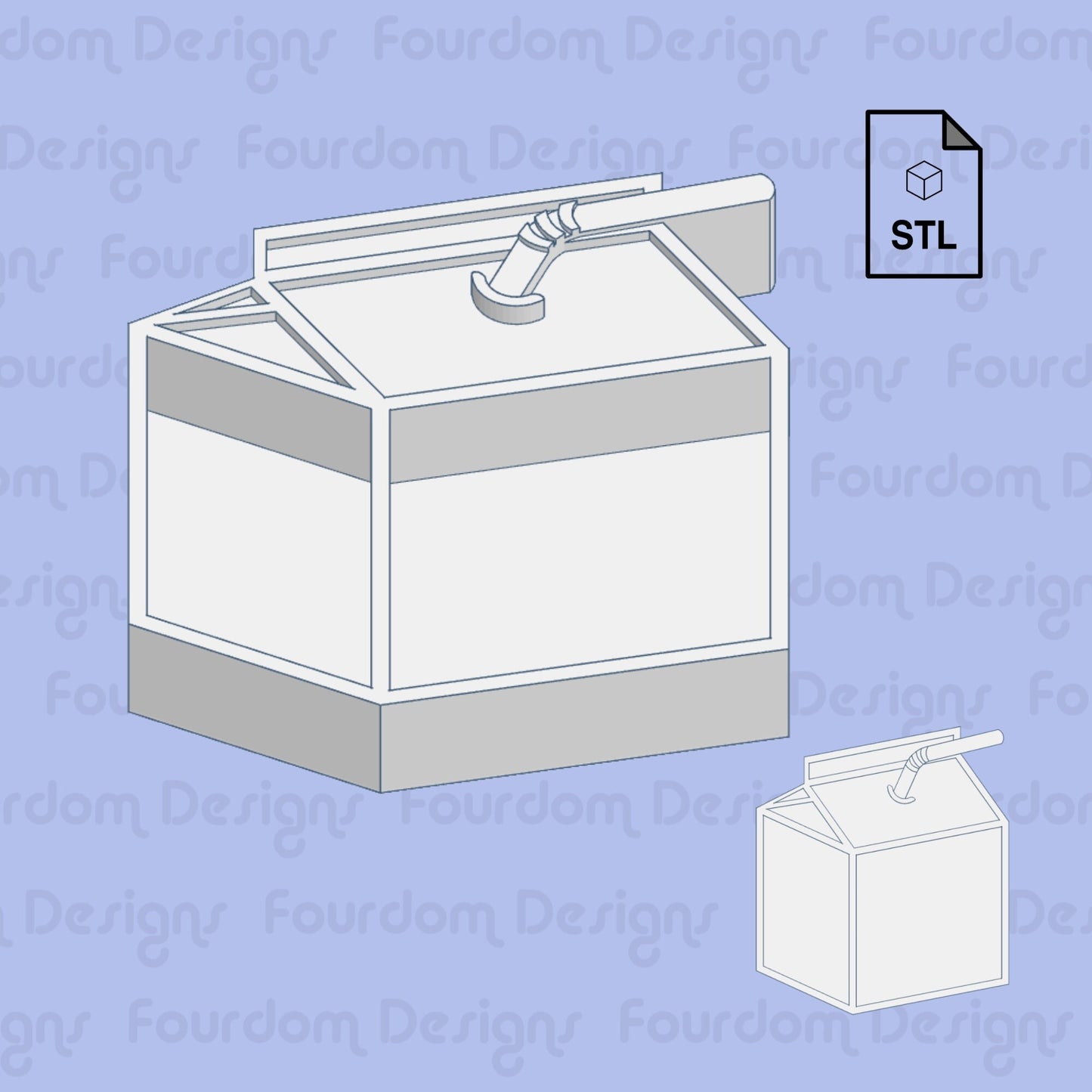 Milk Carton Shaker STL File for 3D Printing for Resin Shaker Mold - Digital Download