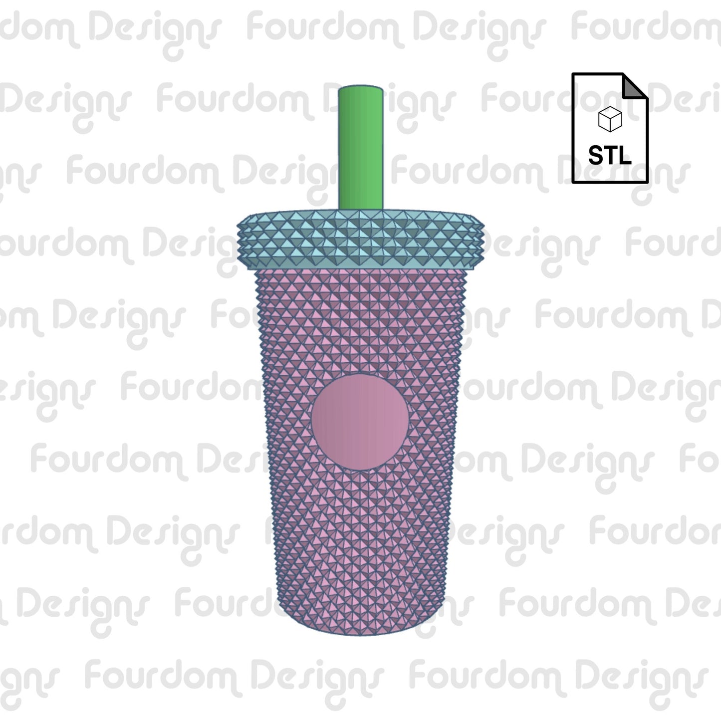 Studded Tumbler Keychain with Removable Screw Top Pill Box Square STL File for 3D Printing - Digital Download