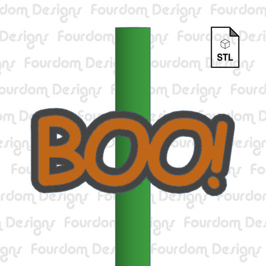 Boo! Straw Topper Straw Buddy STL File for 3D Printing - Digital Download