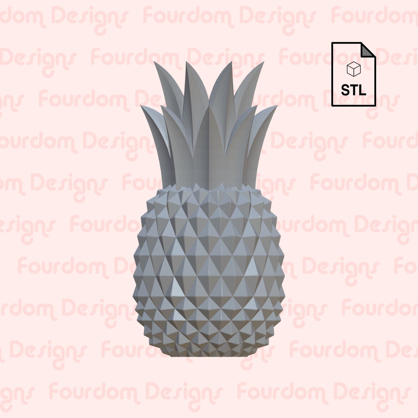 Pineapple Straw Topper STL File for 3D Printing - Digital Download
