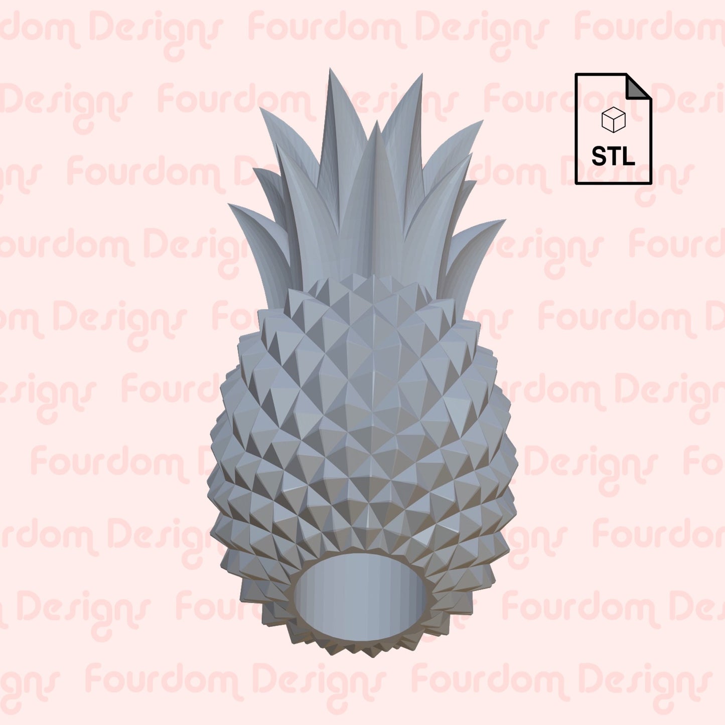 Pineapple Straw Topper STL File for 3D Printing - Digital Download