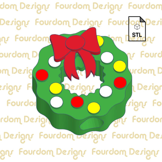 Christmas Wreath Straw Topper STL File for 3D Printing - Digital Download