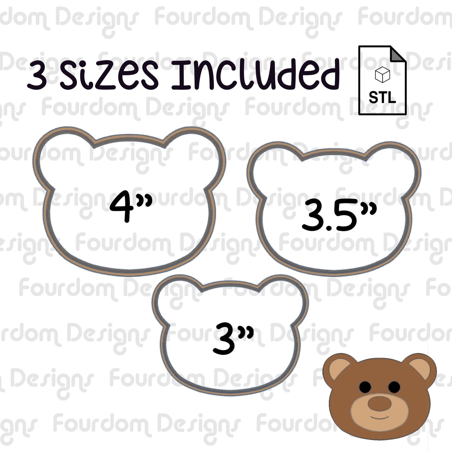 Teddy Bear Cookie Cutter STL File Digital Download for Cookie Cutter Fondant Cutter Clay Cutter 3D Model for 3D Printing