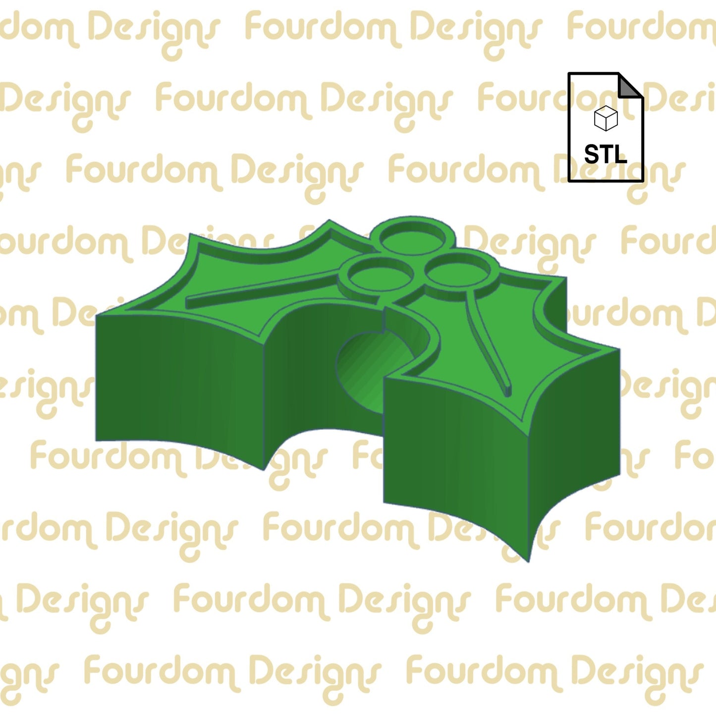 Mistletoe Straw Topper STL File for 3D Printing - Digital Download