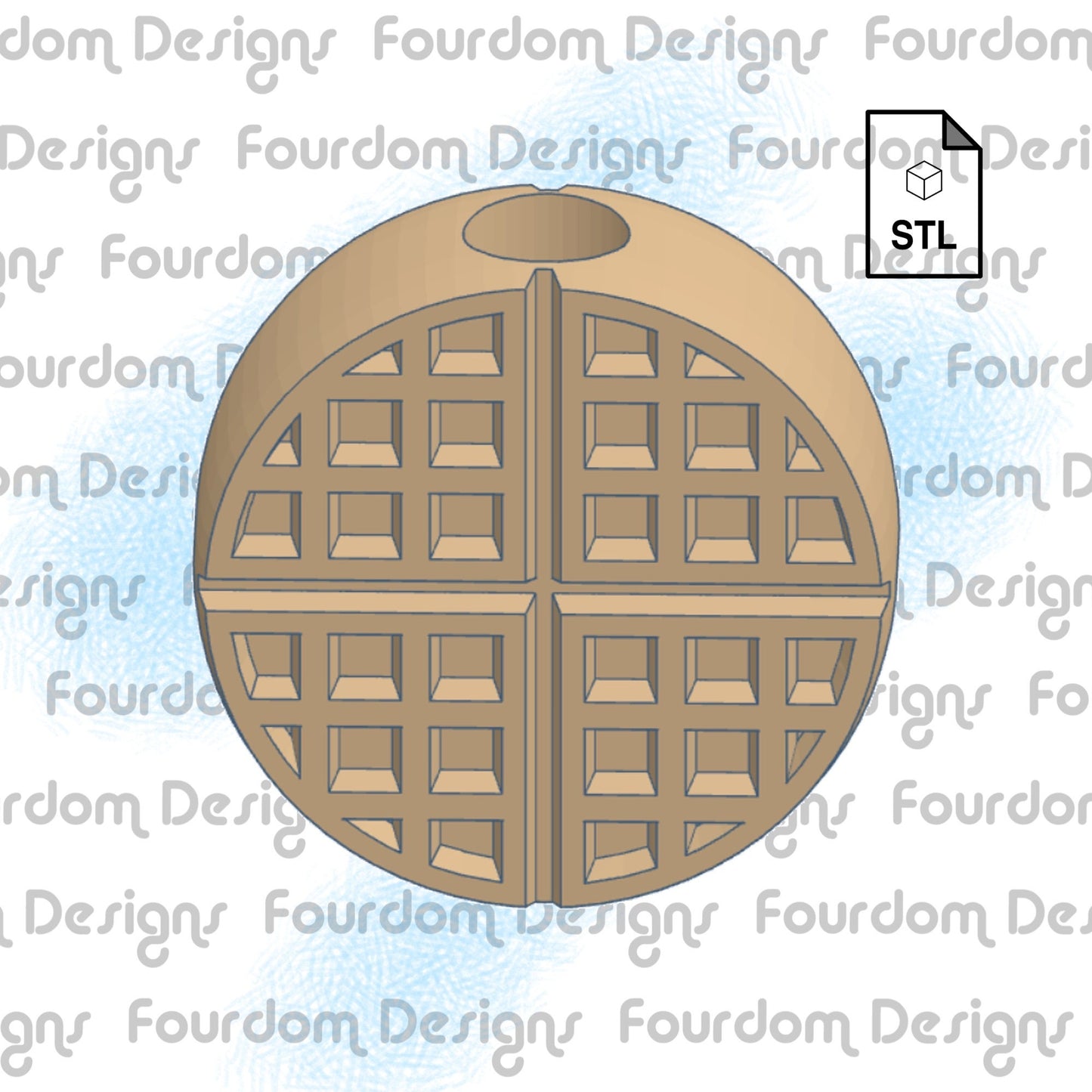Waffle Straw Topper STL File for 3D Printing - Digital Download