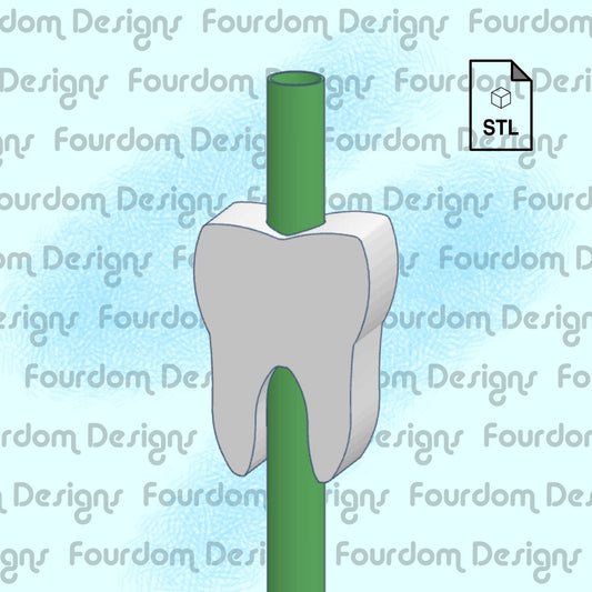Molar Tooth Straw Topper STL File for 3D Printing - Digital Download