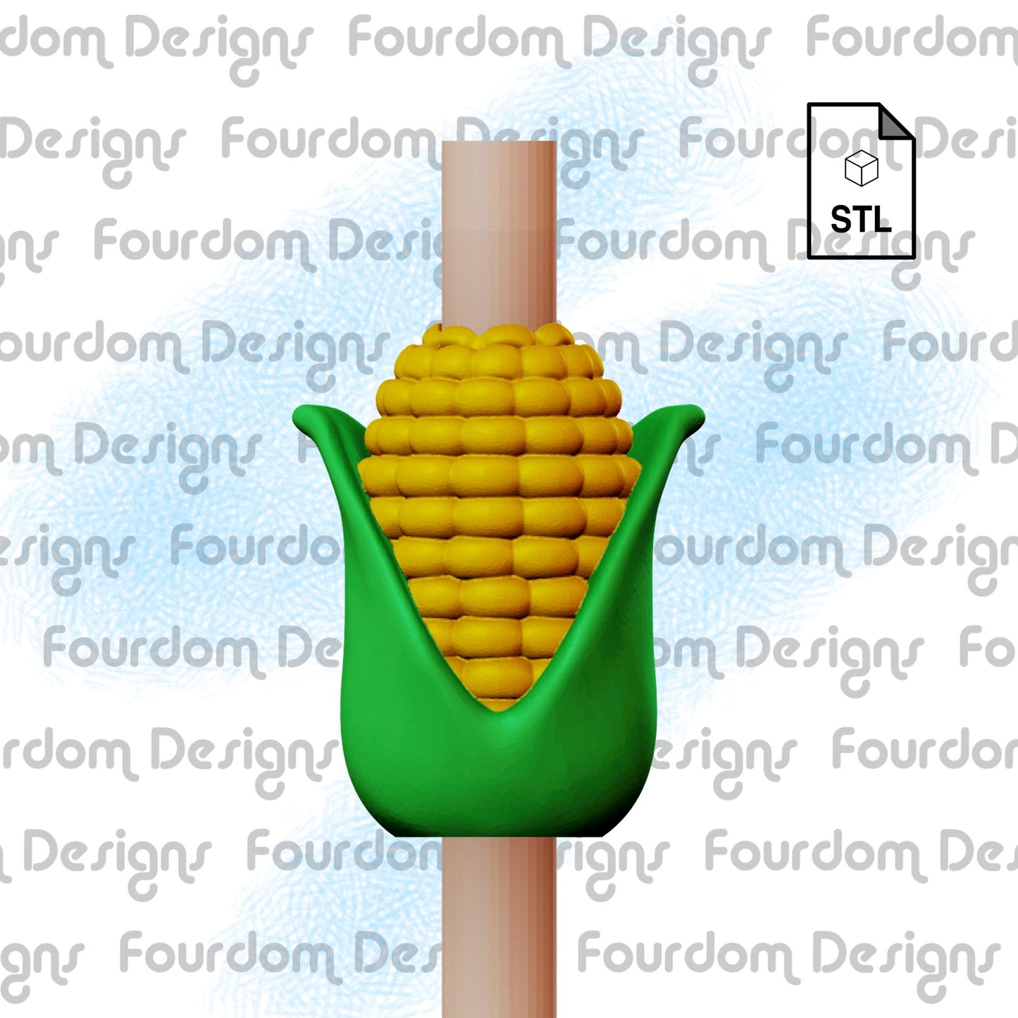 Corn Straw Topper STL File for 3D Printing - Digital Download