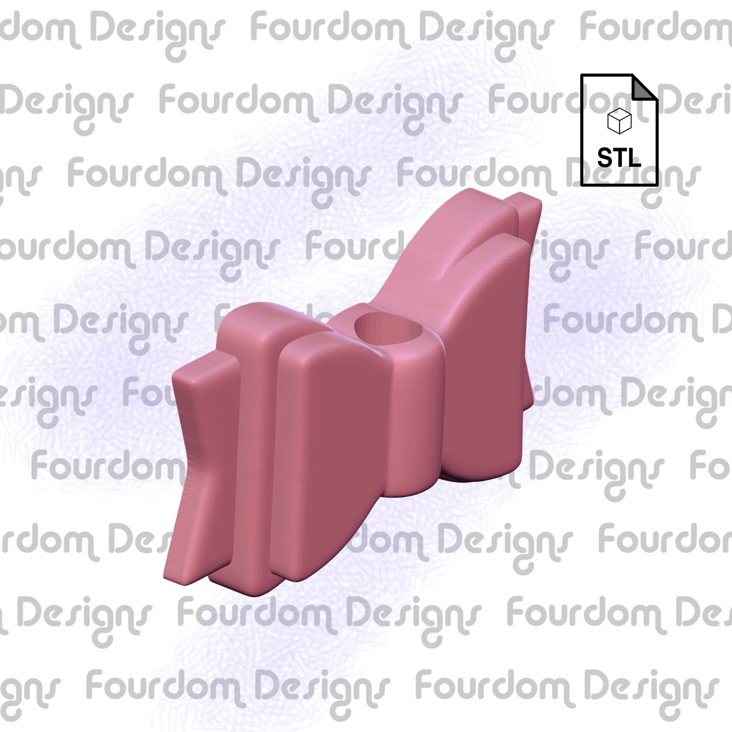 Bow Straw Topper STL File for 3D Printing - Digital Download