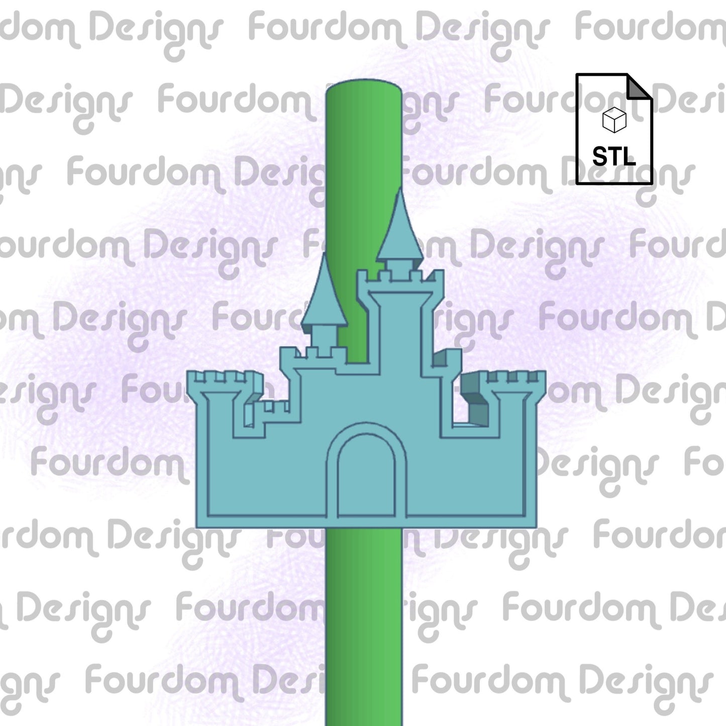 Princess Castle Straw Topper Straw Buddy STL File for 3D Printing - Digital Download