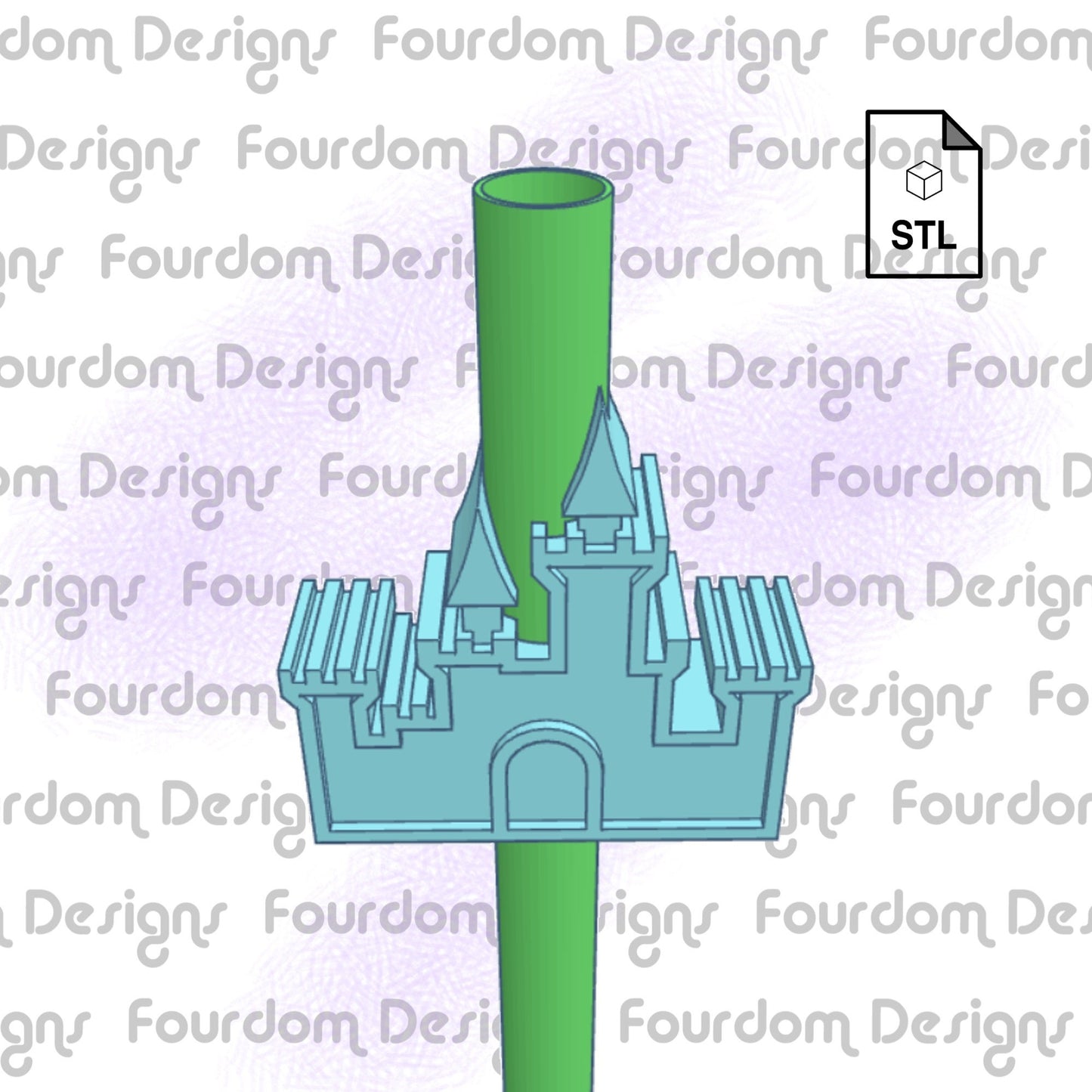Princess Castle Straw Topper Straw Buddy STL File for 3D Printing - Digital Download