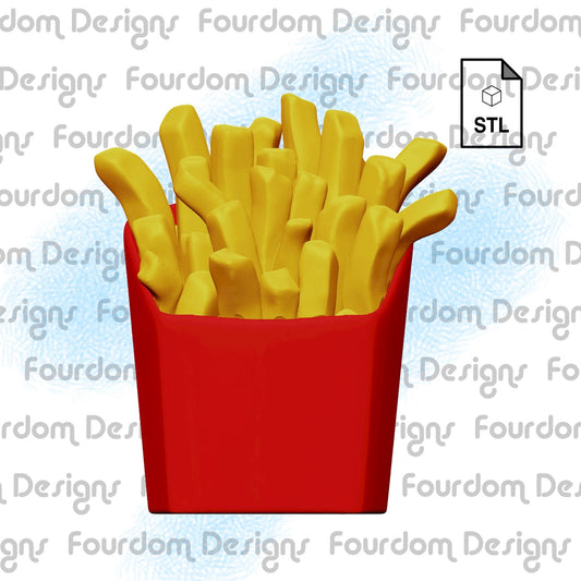 Fries Keychain STL File for 3D Printing - Digital Download