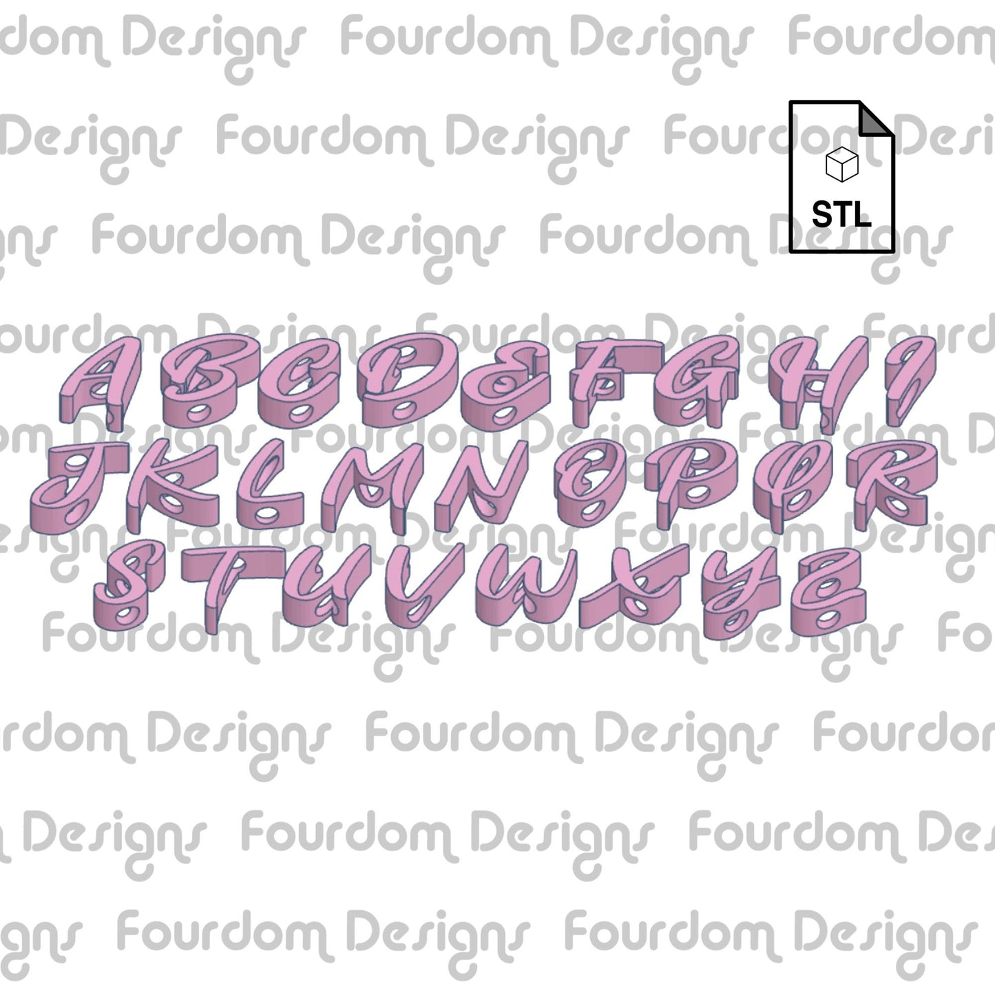 Alphabet Straw Toppers STL File for 3D Printing - Digital Download