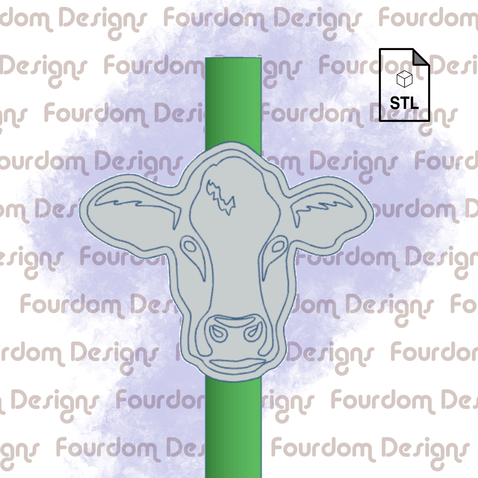 Cow Straw Topper STL File for 3D Printing - Digital Download – Fourdom  Designs